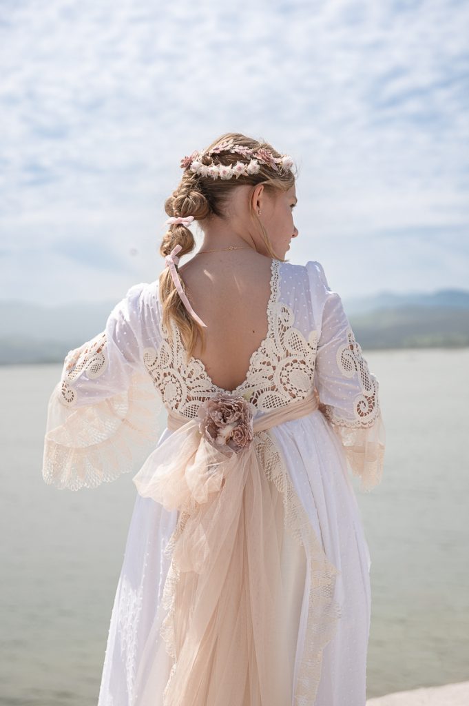 primera comunion con playa de fondo